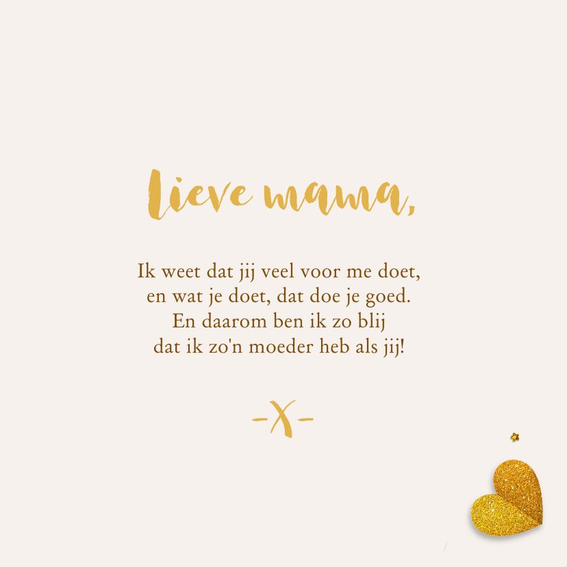 Wenskaart Ik Hou Van Jou Hart Goud Confetti Kaartje Go