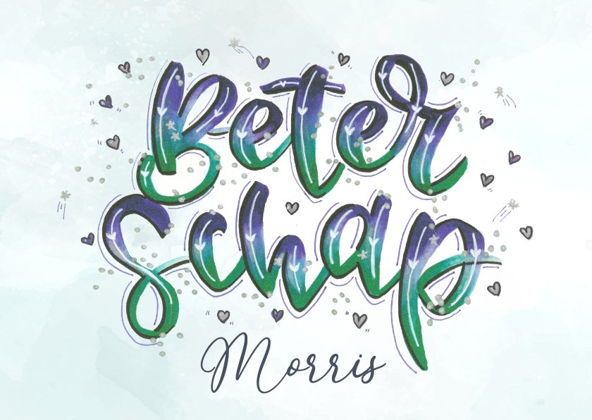 Beterschapskaart In Handlettering Watercolor Kaartje Go