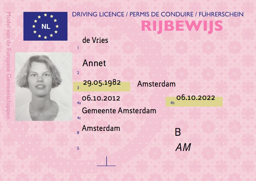 Geslaagd Kaart Echt Rijbewijs Kaartje Go