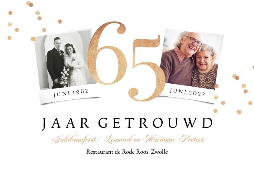 Jubileumfeest 65 Jaar Getrouwd Goud Huwelijk Kaartje2go