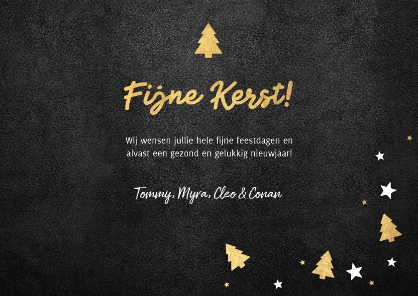 Kerstkaart Met Foto Kerstbomen Sterren Kaartje2go