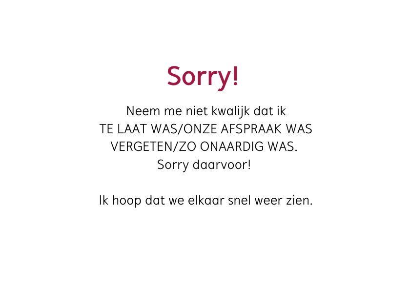 KNGF Wenskaart Met Zwarte Hond En Sorry Kaartje2go