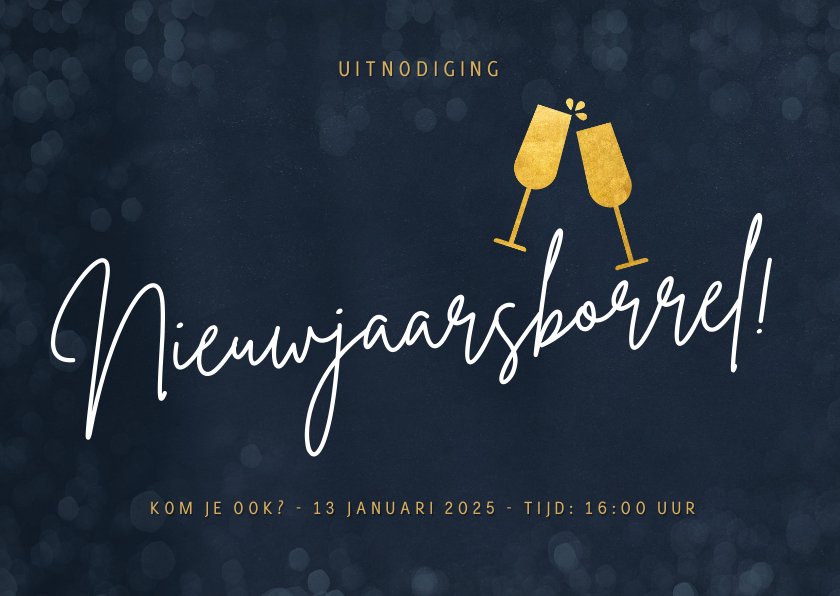 Uitnodiging Nieuwjaarsborrel Voor Personeel Kaartje Go