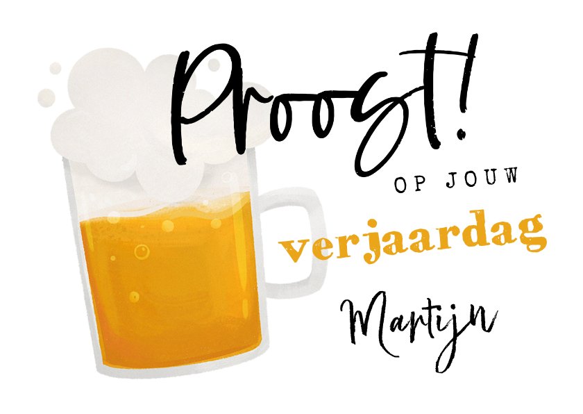 Verjaardagskaart Bier Proost Gefeliciteerd Kaartje Go