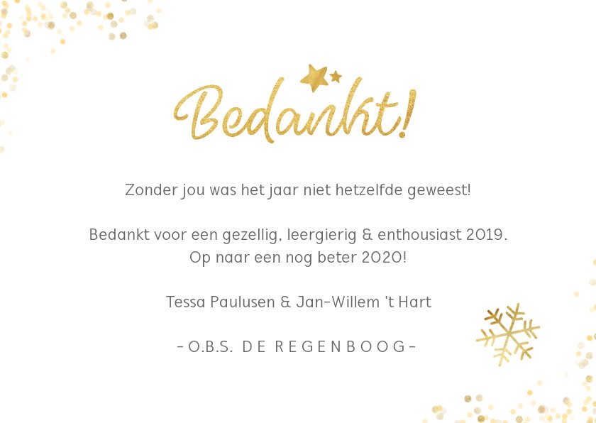 Zakelijke Kerstkaart Bedankje Medewerkers Met Kaartje2go