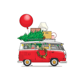 Kerstverhuiskaart Vw Busje Rood Met Kaartje2go