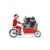 Kerstkaart Kerstman Op Bakfiets Kerstkaarten Kaartje Go