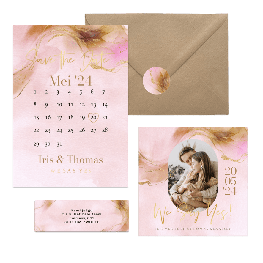 Stijlvolle Save The Date Kalender Bohemian Kaartje Go