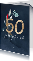 50 jaar huwelijksjubileum uitnodiging goudlook