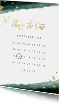 Change the date kalender waterverf gouden tekst