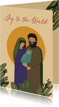 Christelijke kerstkaart kerststal baby Jezus Jozef en Maria