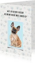 Dierenkaart uitnodiging voor oppas hond