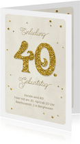 Einladung Geburtstag Glittergold 40