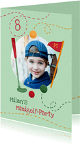 Einladung zum Minigolf Kindergeburtstag mit Foto