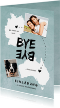 Einladungskarte Abschiedsfeier Australien