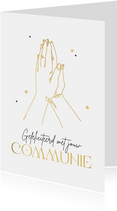 Felicitatiekaart heilige communie goud christelijk