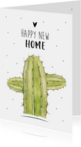 Felicitatiekaart voor een nieuwe woning met mooi cactus