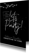 Firmenjubiläum Einladungskarte 'Let's party'