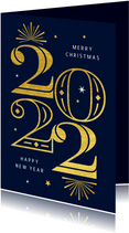 Firmenkarte Neujahr Jahreszahl Goldlook