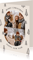 Fotocollage ovaal vier foto's op kerstboompjespatroon