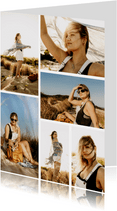 Fotokaart collage met 6 foto's staand