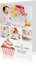 Fotokaart cupcake cake smash fotocollage