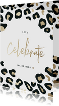 Geburtstagseinladung 'Let's celebrate' mit Leopardenprint