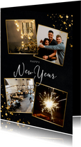 Geschäftliche Neujahrskarte 4 Fotos und Happy New Year