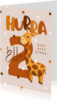 Glückwunschkarte 2. Geburtstag Giraffe