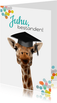 Glückwunschkarte 'Bestanden' Giraffe