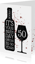 Glückwunschkarte Geburtstag mit Weinflasche