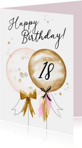 Glückwunschkarte Luftballons 18 Jahre
