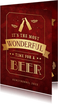 Grappige uitnodiging kerstborrel - Wonderful time for a beer