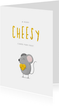 Grußkarte 'Cheesy' Maus mit Herz