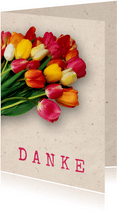 Grußkarte Danke mit Tulpen