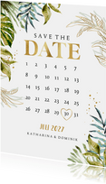 Hochzeitskarte Karte Save-the-Date Botanik & Goldlook