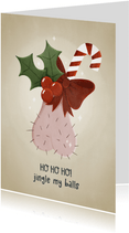 Humorvolle Weihnachtskarte 'jingle my balls'