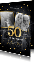Jubileum uitnodiging 50 jaar getrouwd foto's en confetti