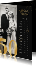 Jubileumfeest uitnodiging 50 jaar getrouwd goud kalender