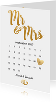 Kalender Mr & Mrs goud - BK