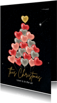 Kerstboom hartjes ballonnen liefde