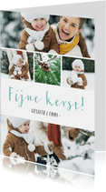 Kerstkaart eigen fotocollage met 5 vakken 