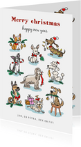 Kerstkaart met honden