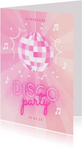 Kinderfeestje disco party met discobal en neon tekst