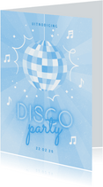 Kinderfeestje disco party met neon tekst en discobal