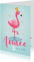 kinderfeestje uitnodiging hip voor meisje met flamingo