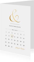 Klassische Save-the-Date-Karte zur Hochzeit Kalender