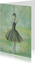 Kunstkaart ballerina sfeervol in acryl