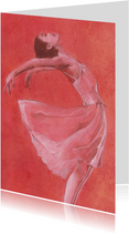 Kunstkaart sierlijke ballerina in acryl
