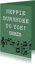 Leuke verjaardagskaart met tekst: Happy Burshdee To Yoe!